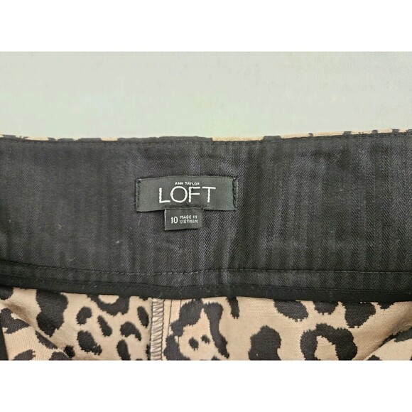 Ann Taylor LOFT Woven Cheetah Patterned Shorts Size 10 Nwot - Picture 3 of 10